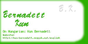 bernadett kun business card